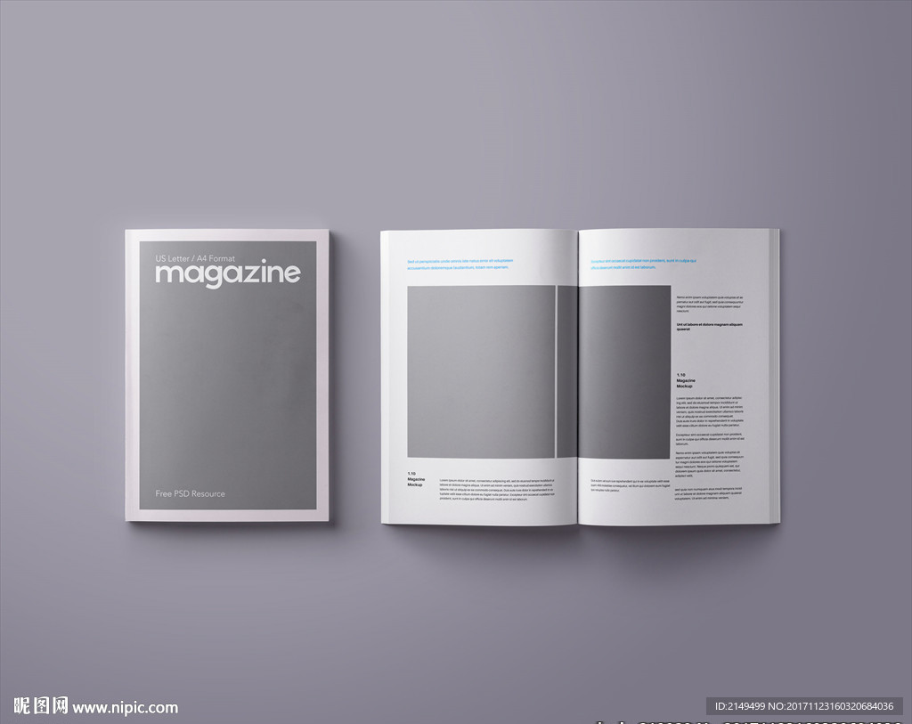 杂志画册封面及内页效果图样机