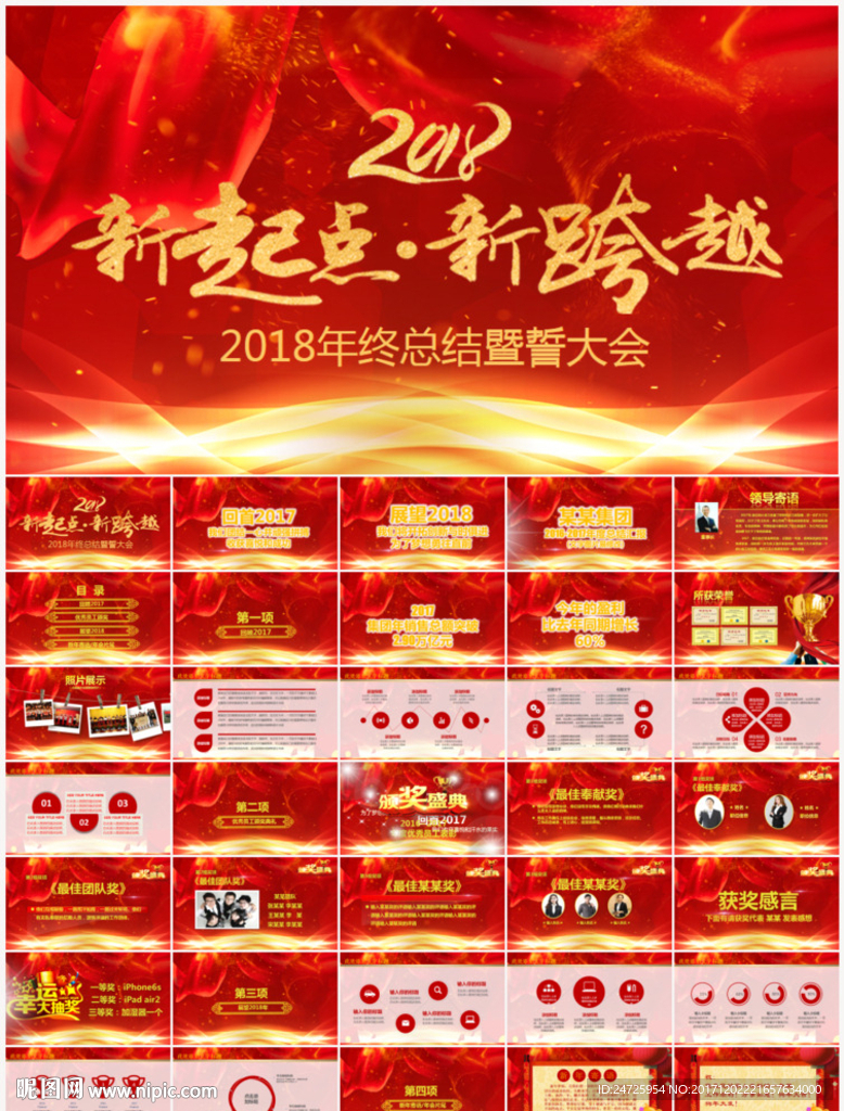 2018總結頒獎典禮年會PPT