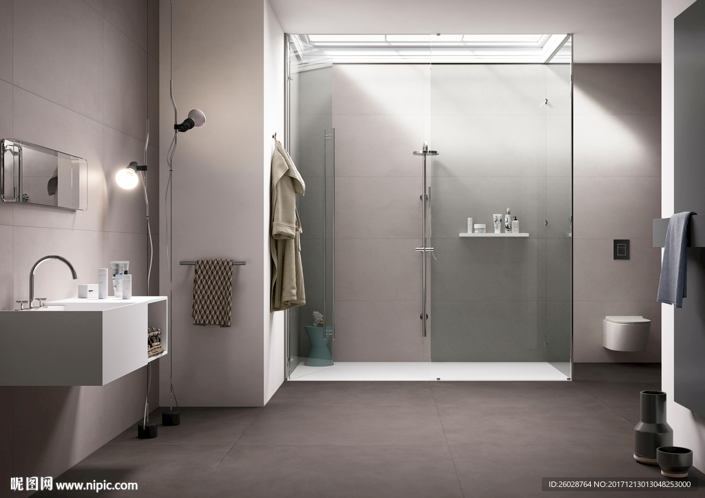 现代简约 水泥砖质感浴室