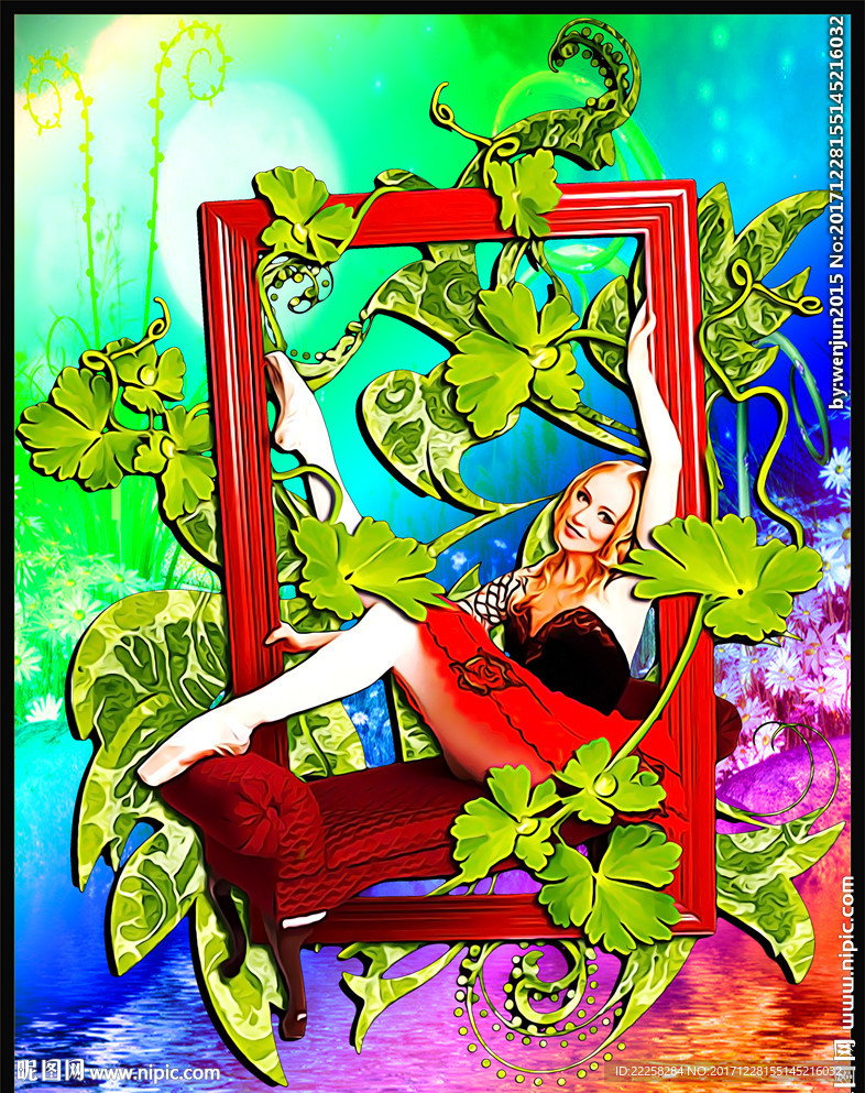 夢(mèng)幻少女裝飾畫