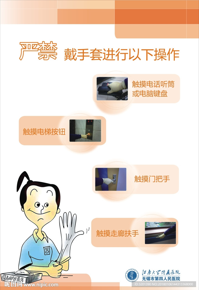 嚴(yán)禁戴手套進(jìn)行以下操作
