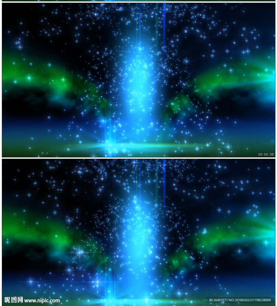 4K蓝绿色大气粒子星空特效背景