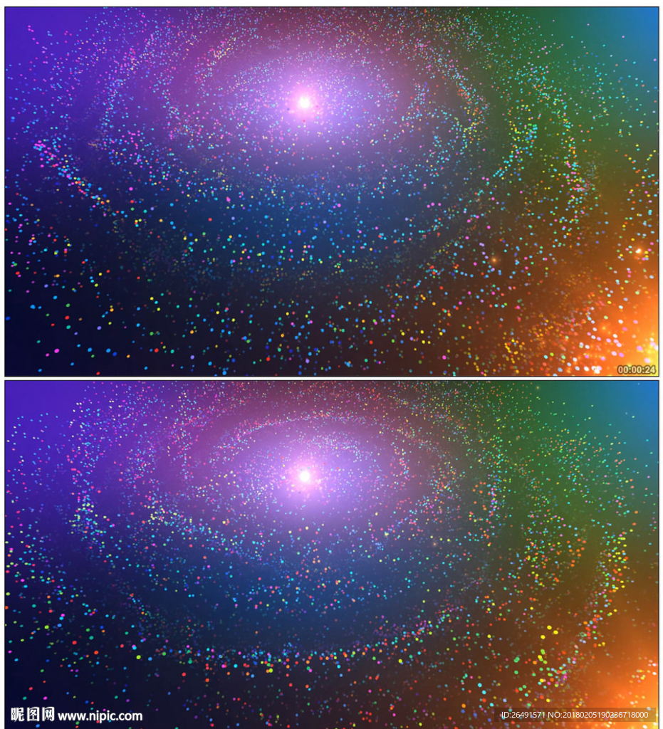 4K宇宙星空彩色粒子星云視頻