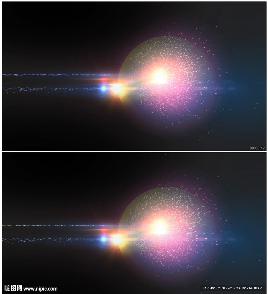 4K彩色光波粒子冲击爆炸背景