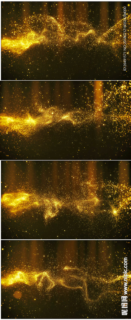 4K唯美大气金色粒子视频背景