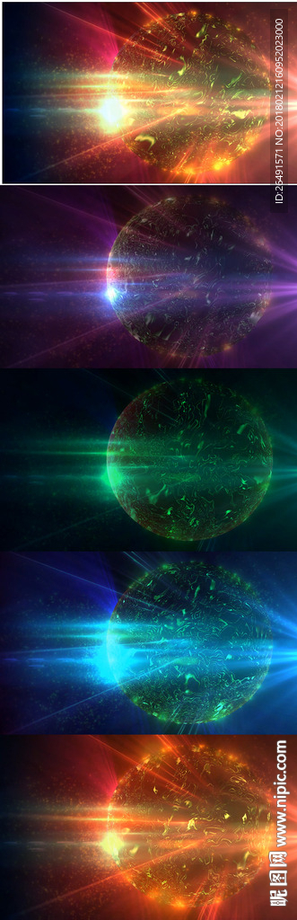 4K大氣震撼粒子光線特效星球