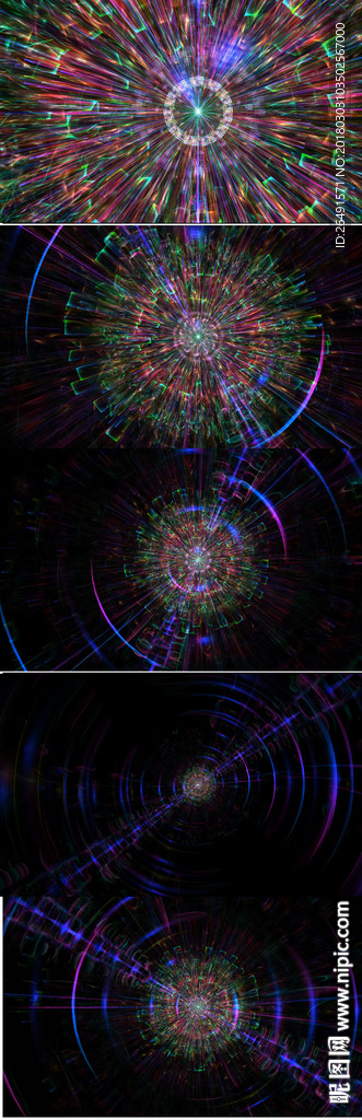 粒子禮花彩色星空唯美特效背景