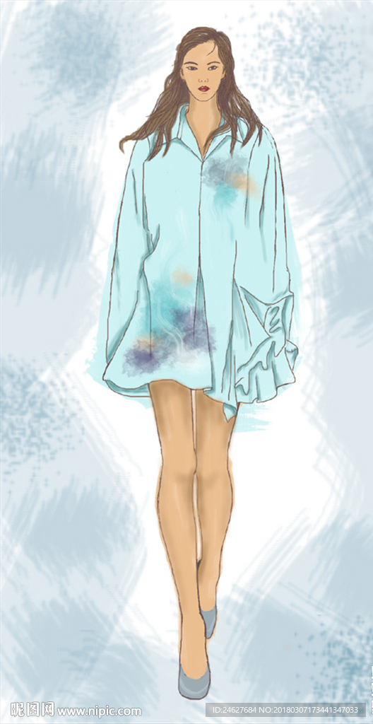 服裝畫時尚插畫服裝設計禮服裙