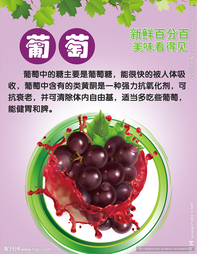 新鮮葡萄說明海報
