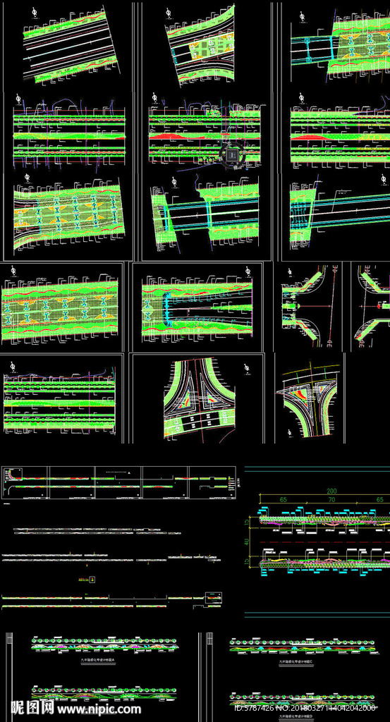 高速公路绿化设计CAD图