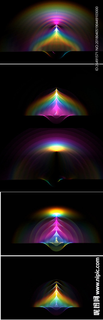 彩色光圈彩虹射线VJ舞台素材
