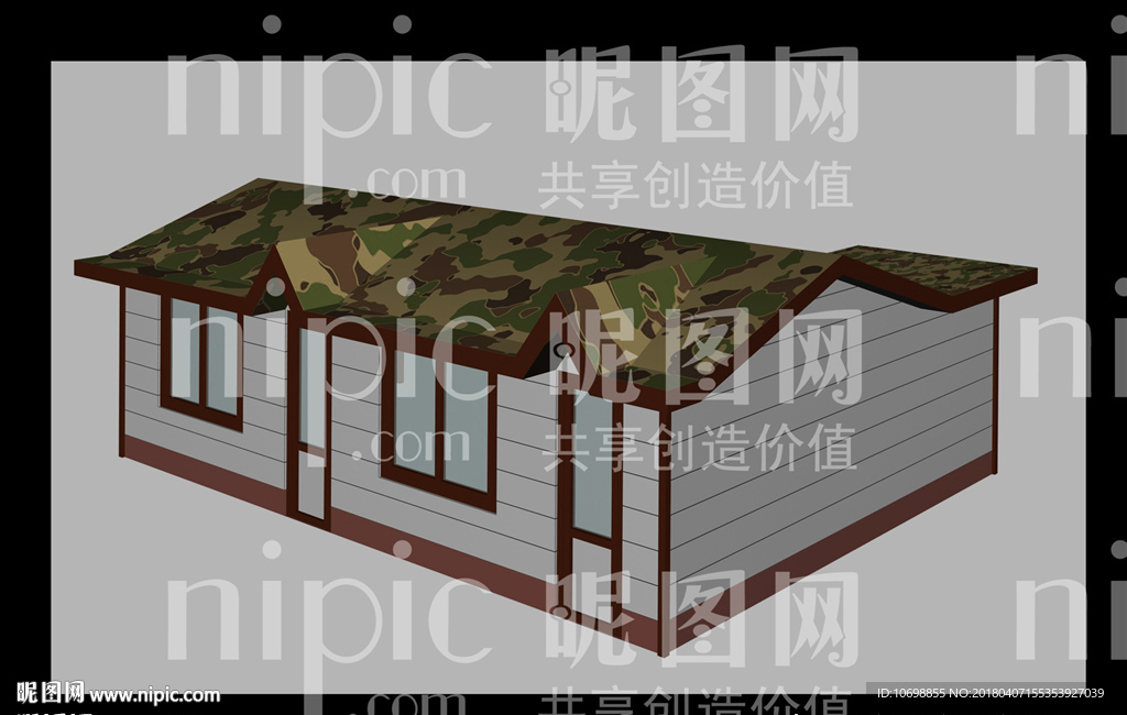 迷彩頂彩板房效果圖