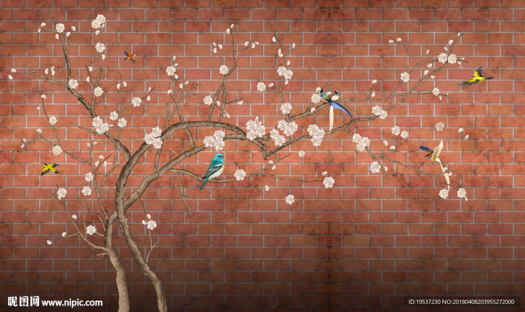 花鳥壁畫