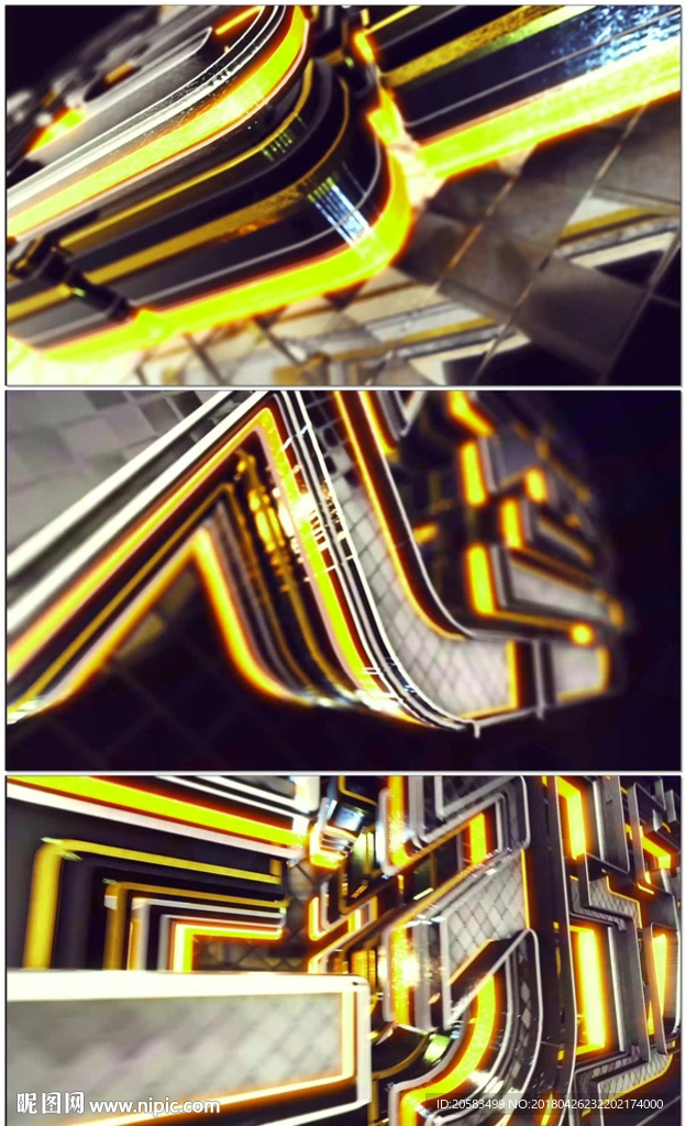 金色立體三維logo展示模板