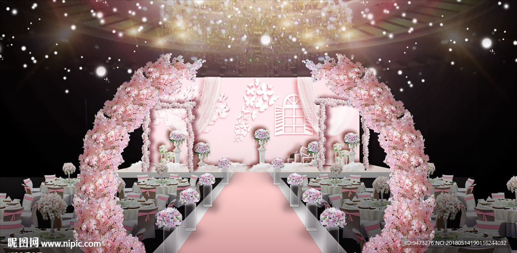 粉色樱花主题仪式区