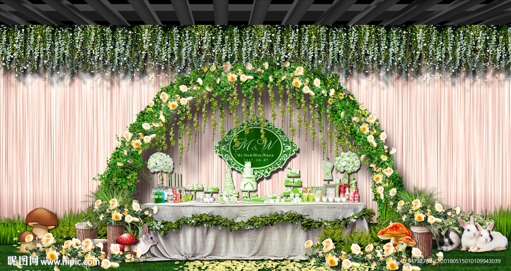森系婚礼甜品区