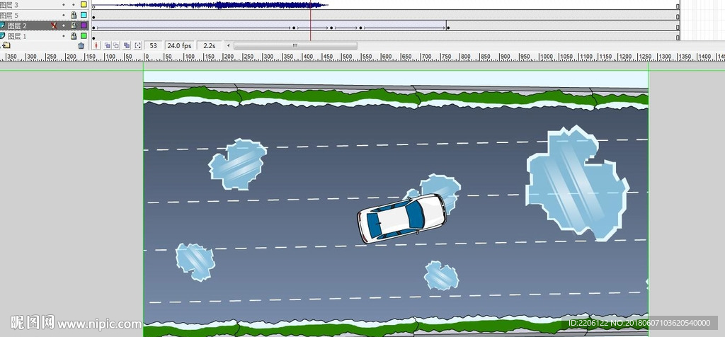 汽車在雪地里打滑撞車事故5秒