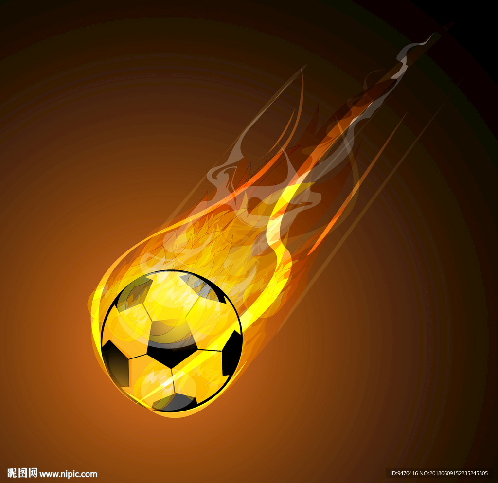世界杯素材足球火速射入矢量图