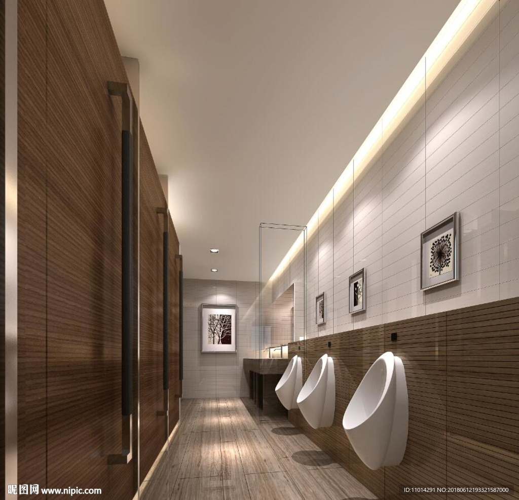 现代男卫生间厕所3d模型