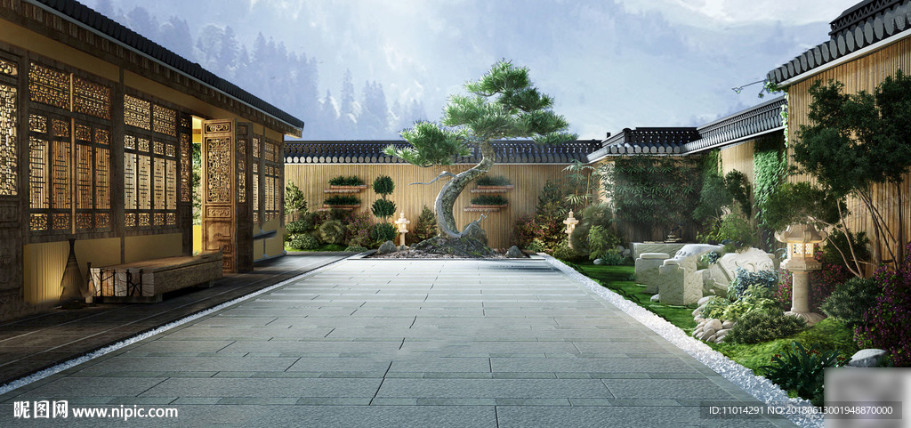 中式庭院子3dmax模型