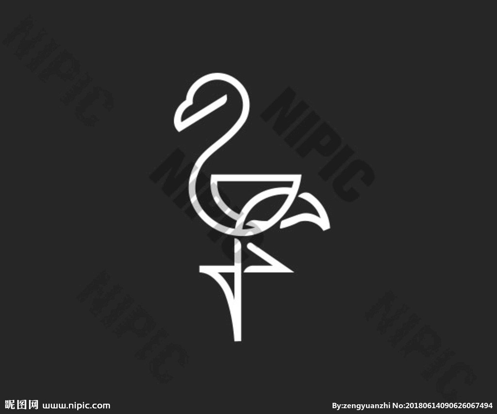 火烈鸟logo 动物logo图