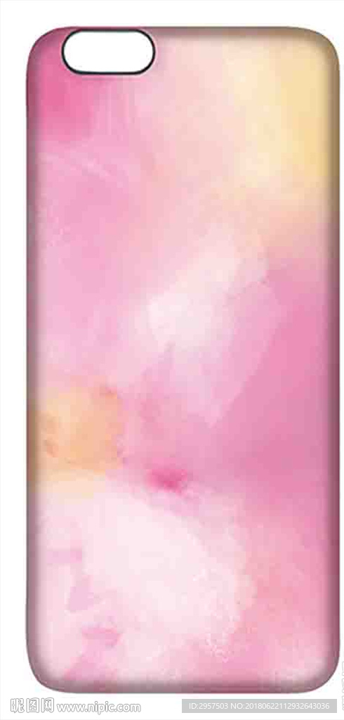 粉色水彩底纹手机壳