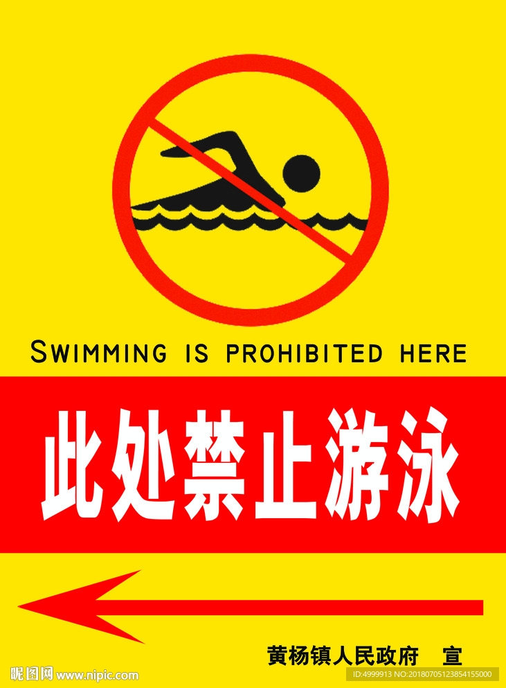 禁止游泳标识牌