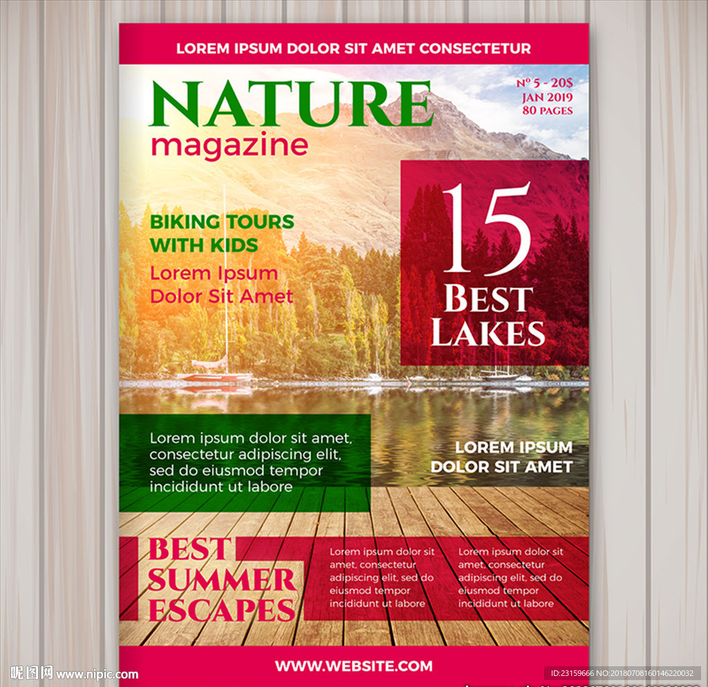 一款风景自然环境杂志封面