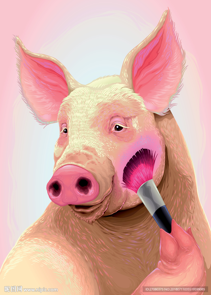 猪的化妆图片