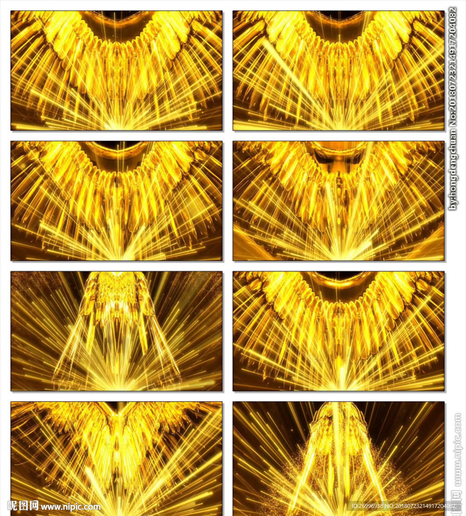 金色粒子鳳凰LED視頻素材