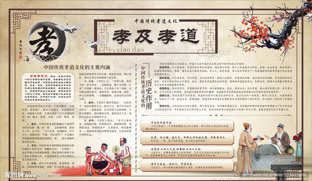 道德建设之中华传统文化展板