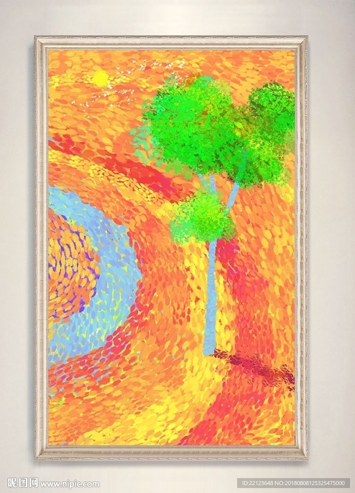印象派抽象风景树木装饰画