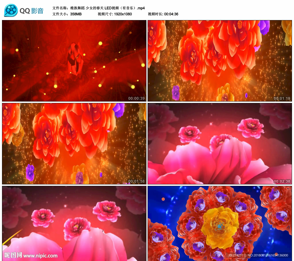 維族舞蹈 少女的春天 背景視頻