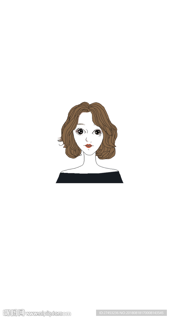 女孩自画像图片