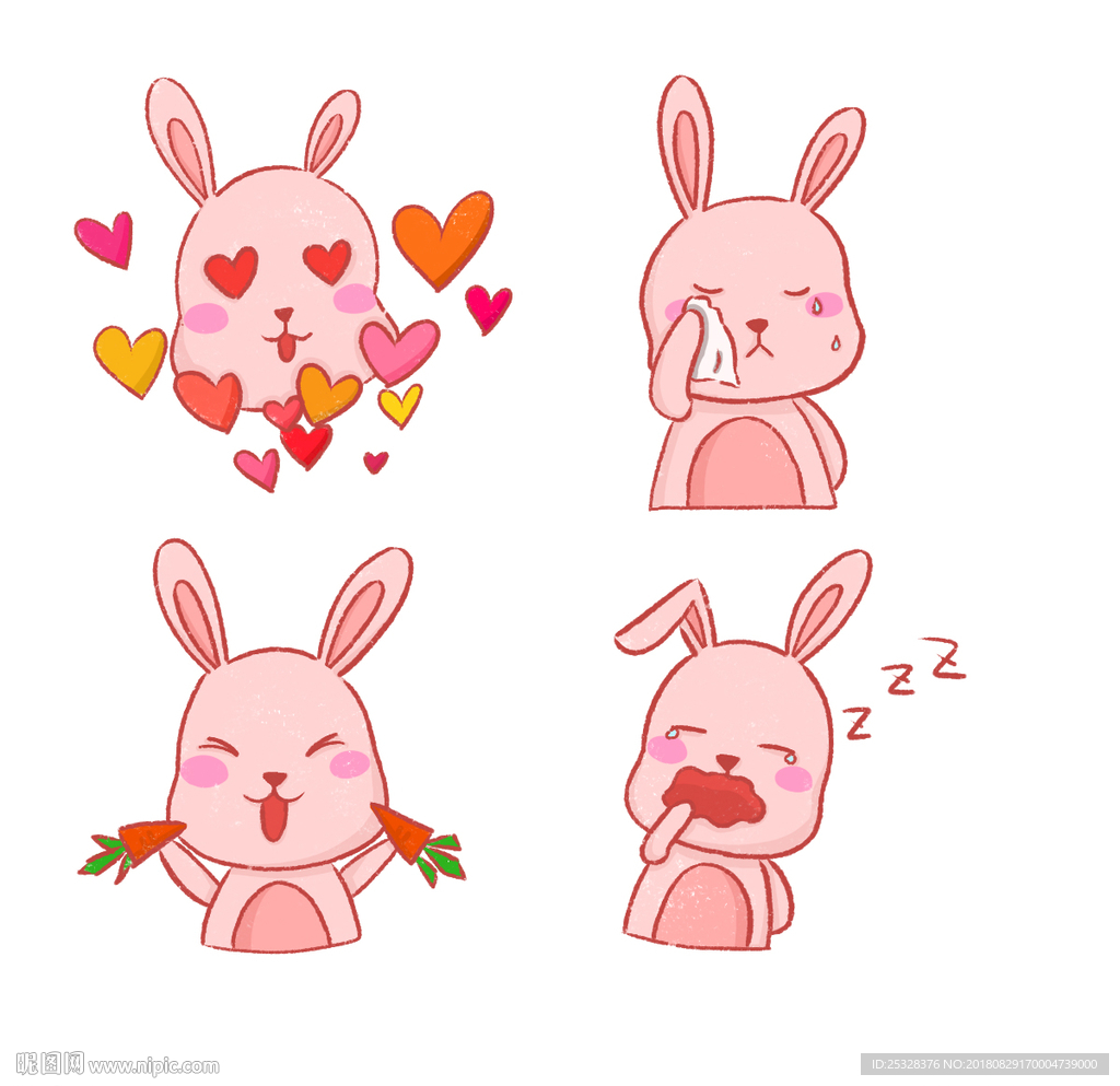 卡通兔子表情