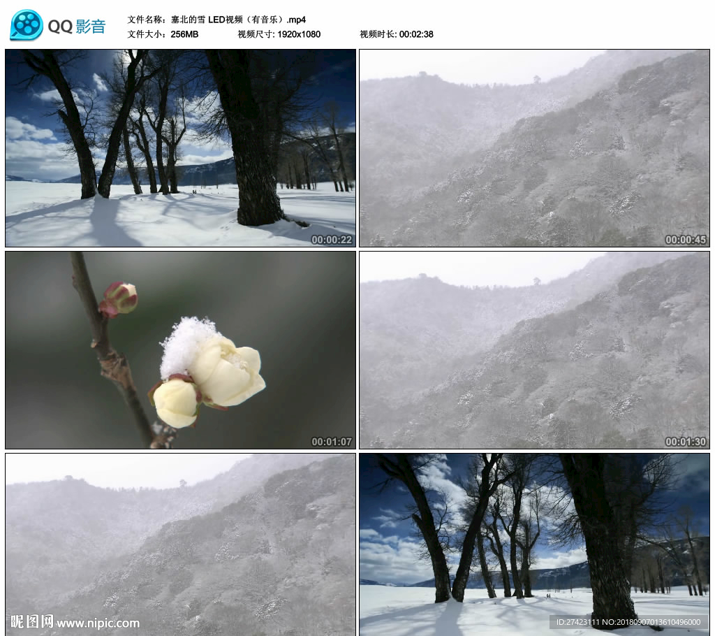 塞北的雪 舞臺大屏背景視頻成品