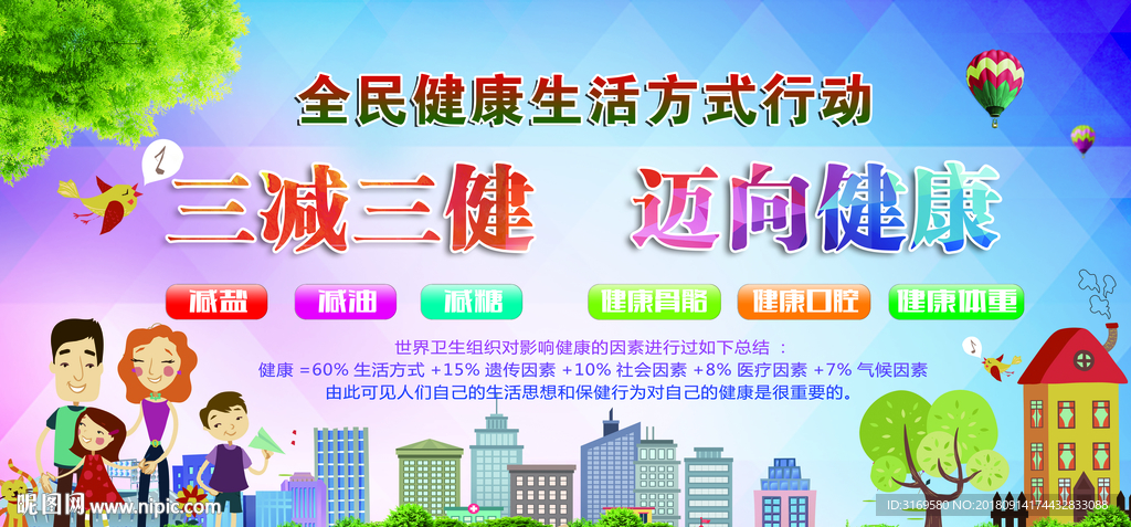 三减三健 迈向健康设计图__展板模板_广告设计_设计图库_昵图网nipic.