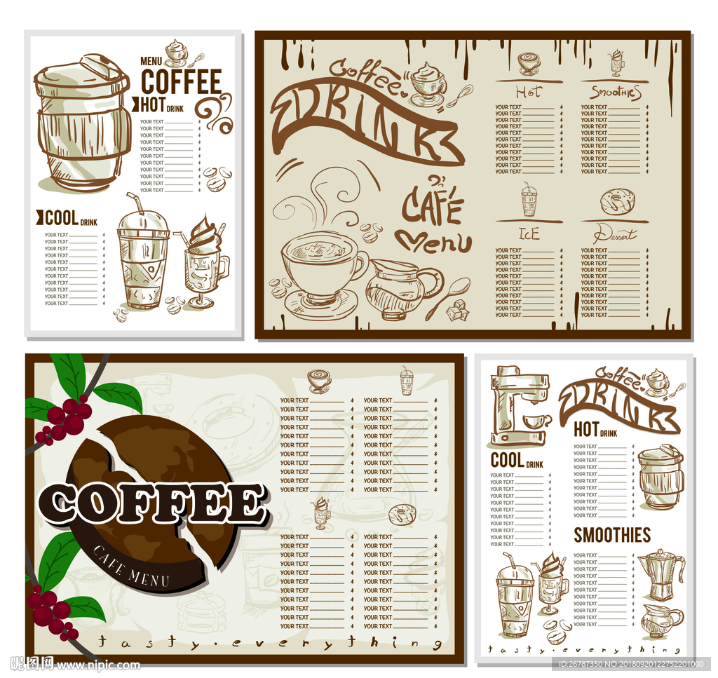 创意咖啡饮品菜单