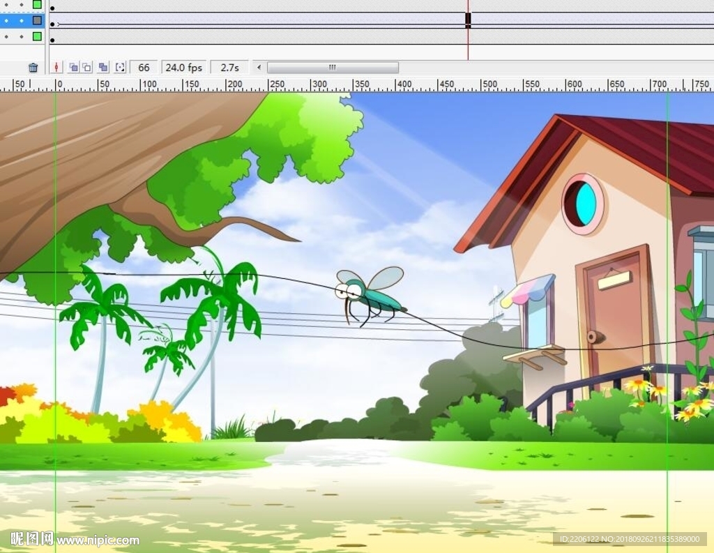 蚊子在野外飞翔的动画6秒