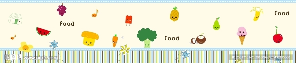卡通食物水果墙纸背景
