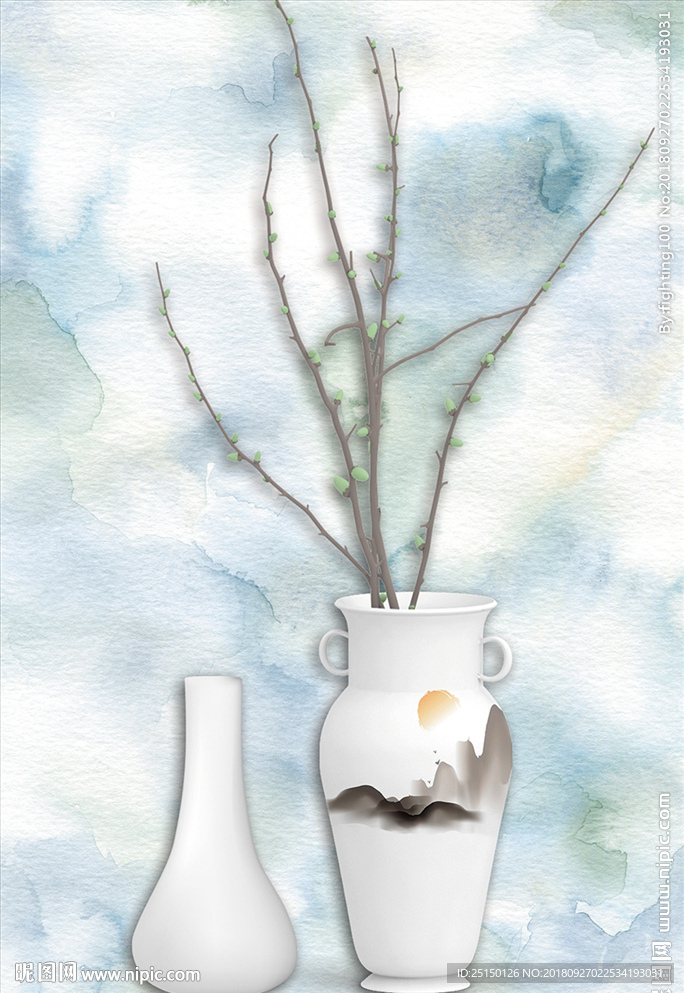 植物花卉花瓶欧式装饰画