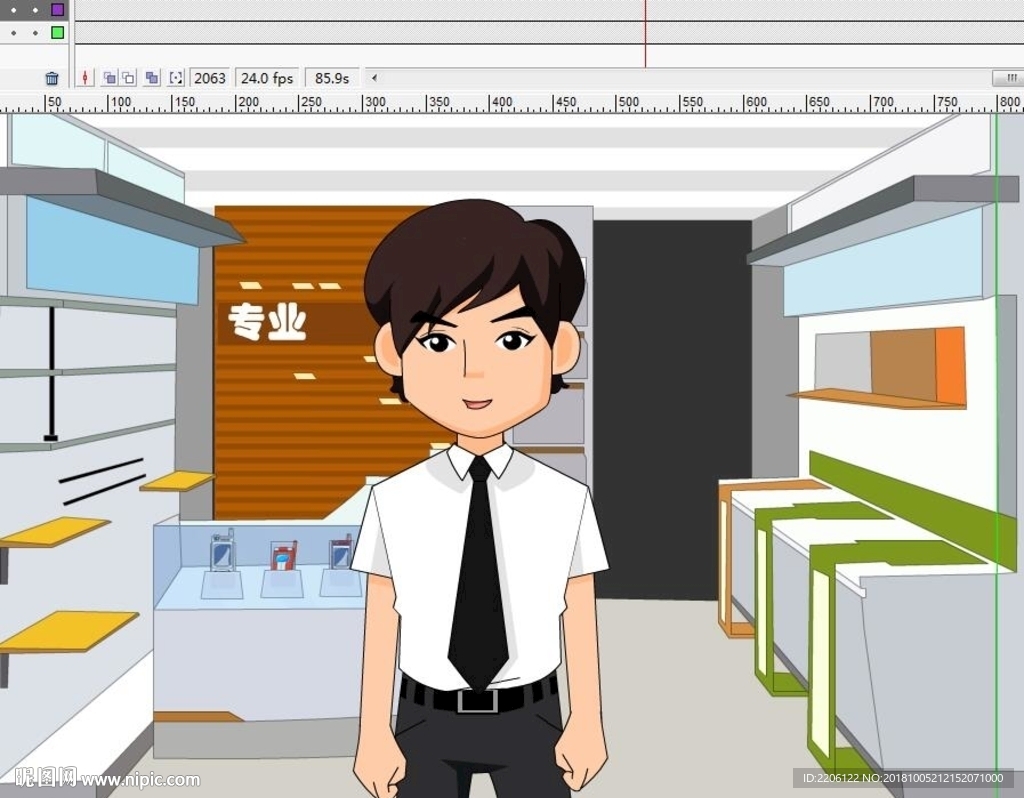 店鋪人員說話動畫112秒