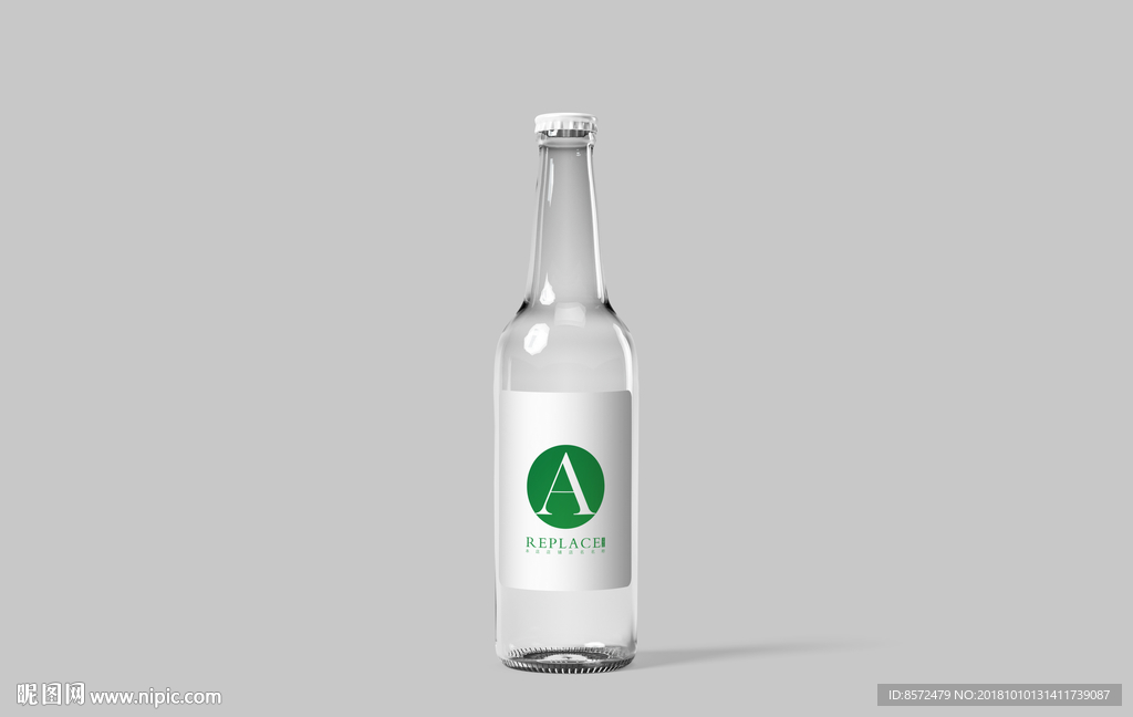 透明白色酒瓶樣機