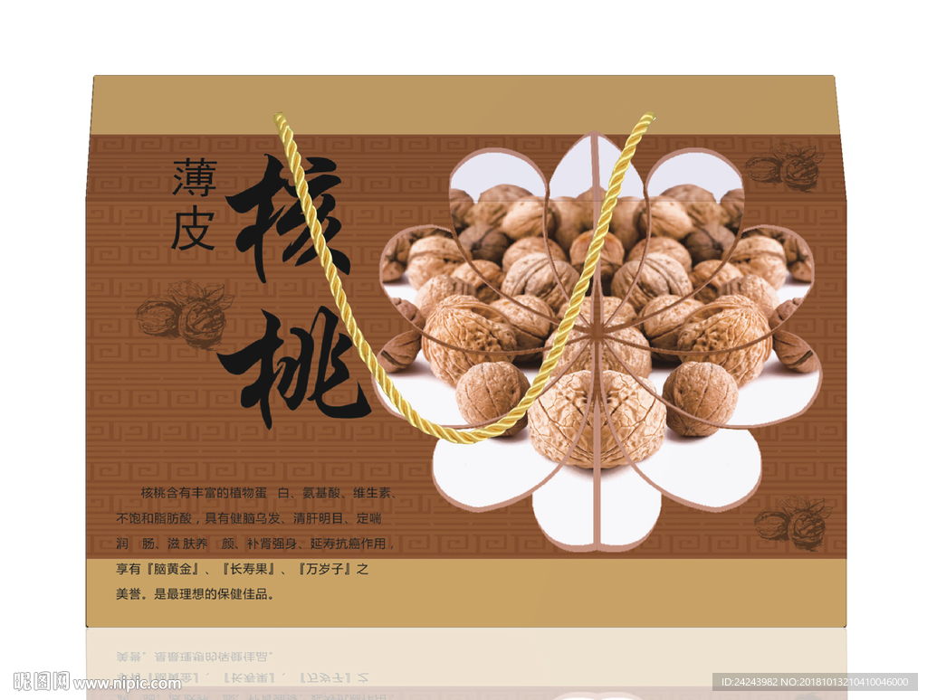 核桃包裝盒平面展開圖