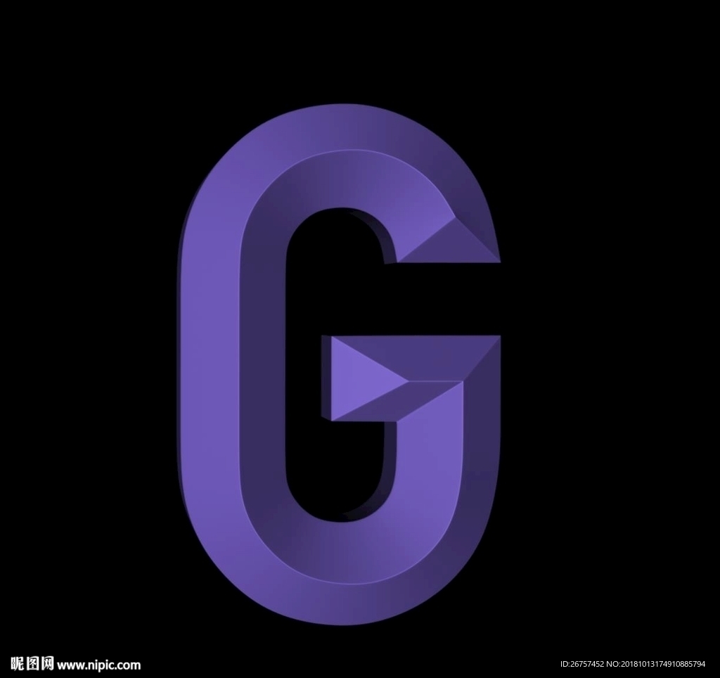 字母g素材c4d模型金图片