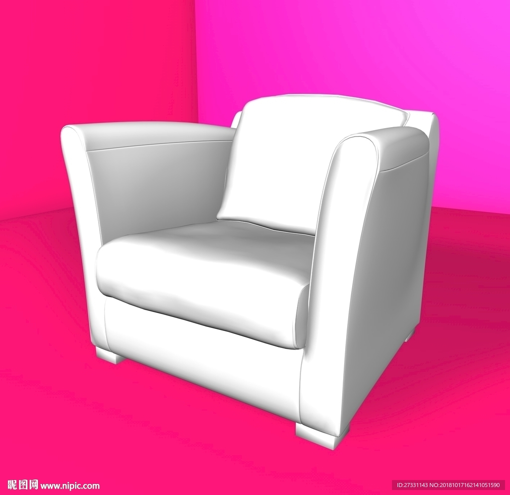 扶手椅模型 C4D模型 3D