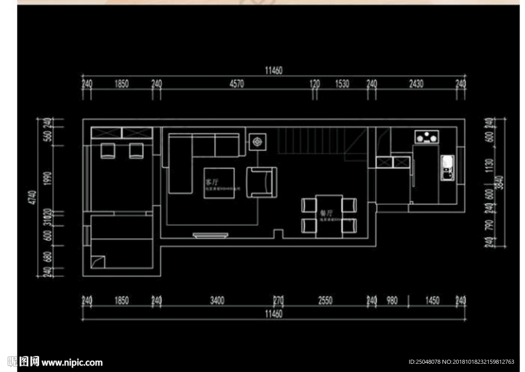 跃层CAD住宅平面布置图