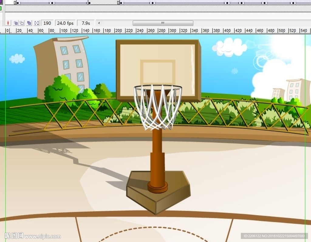 篮球场上的投篮动画8秒
