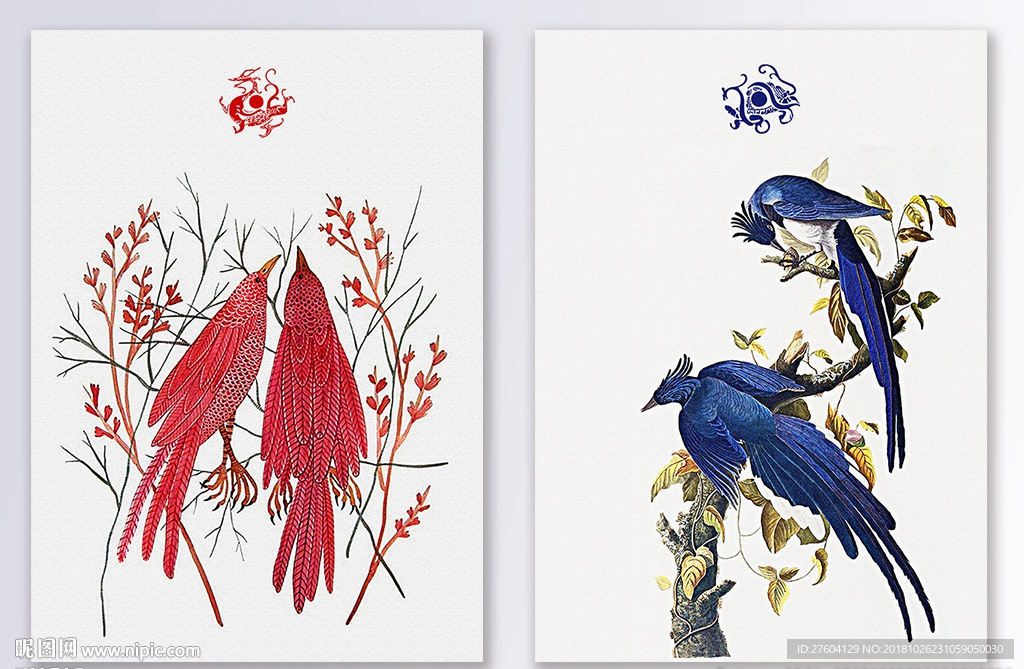 新中式鸟类动物装饰画