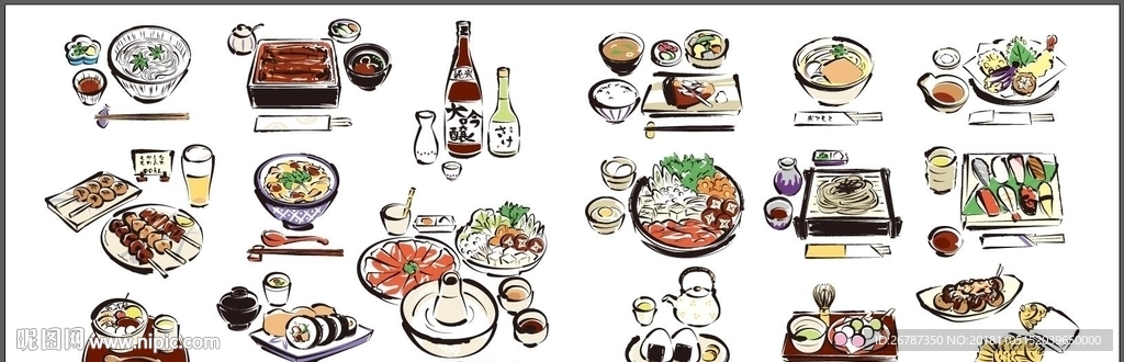矢量手绘日本美食系列